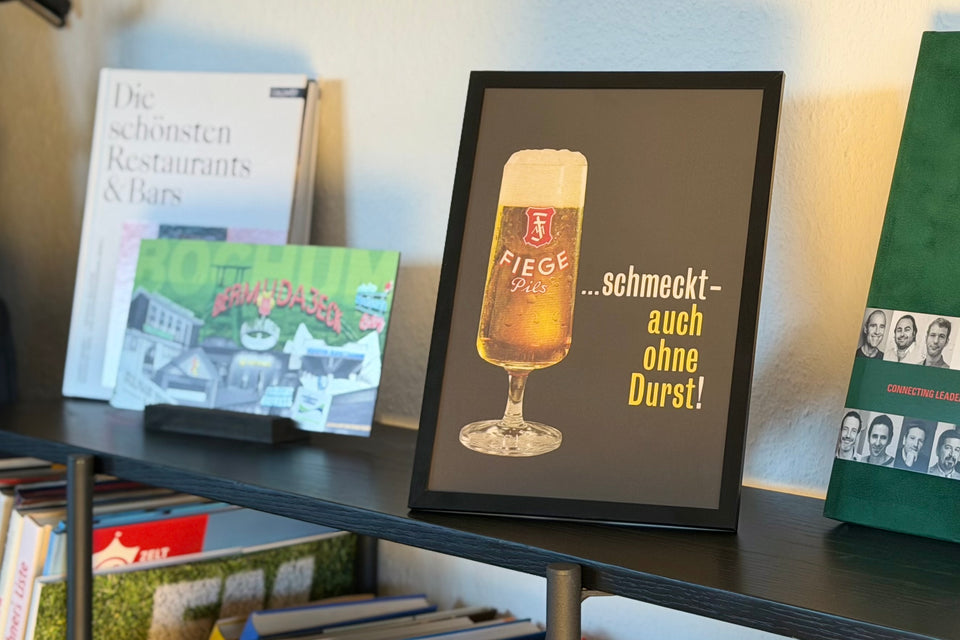 Moritz Fiege Plakate DIN A 4_Alte Werbemotive MORITZ FIEGE FANSHOP Schmeckt auch ohne Durst