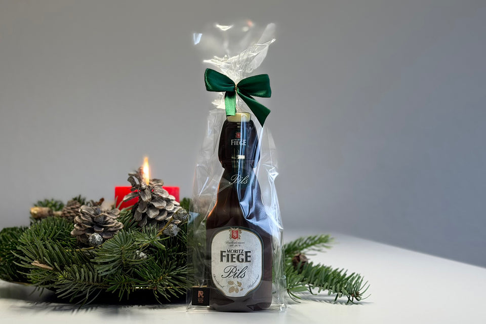 Die MORITZ FIEGE Schoko-Flasche MORITZ FIEGE FANSHOP